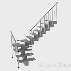 简约灰色楼梯3d模型下载