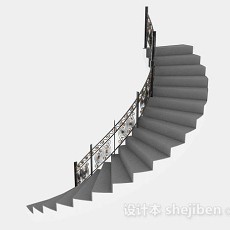 铁艺旋转楼梯3d模型下载