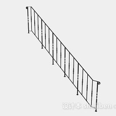 黑色楼梯栏杆3d模型下载