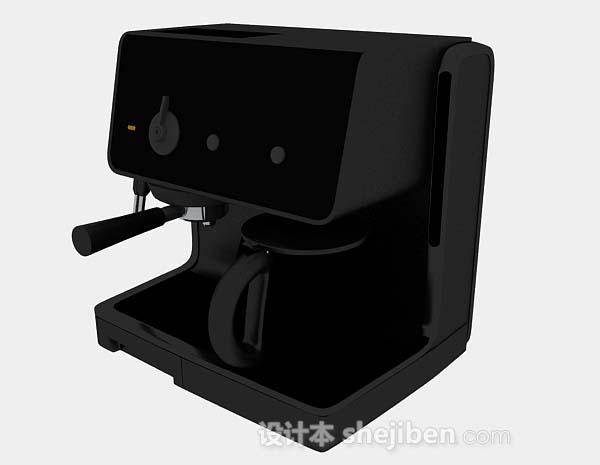 免费黑色咖啡机3d模型下载