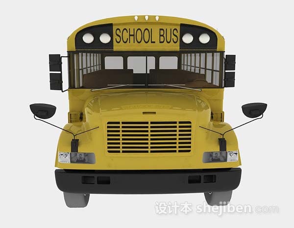 美式风格美式学校巴士3d模型下载