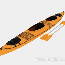 黄色双人划艇3d模型下载