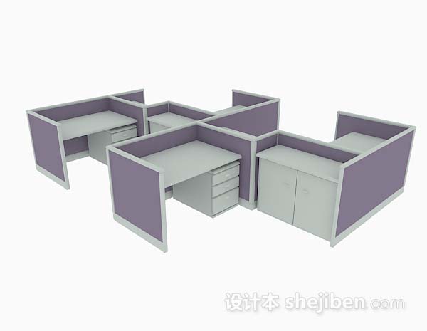 浅紫色办公桌