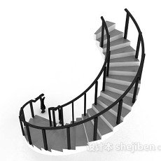 灰色旋转楼梯3d模型下载
