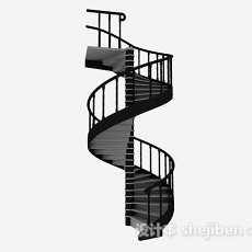 黑色螺旋楼梯3d模型下载