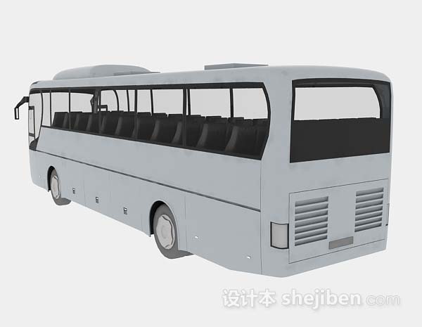 设计本灰色大巴车3d模型下载