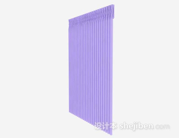 设计本紫色窗帘3d模型下载