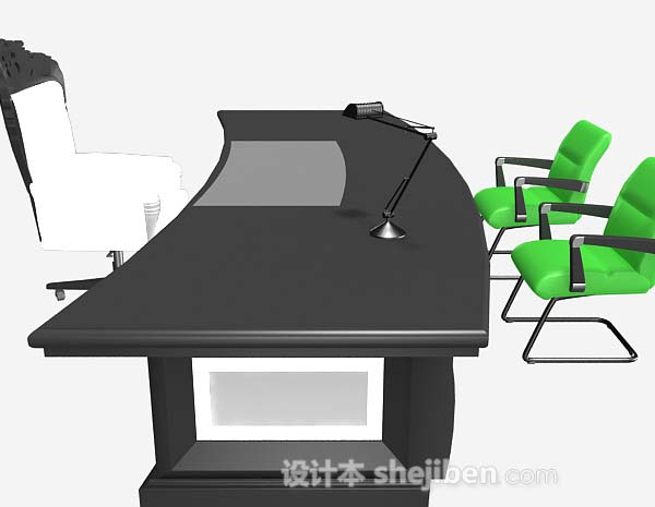 设计本木质办公桌椅3d模型下载
