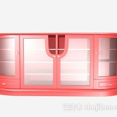 粉色展示柜3d模型下载