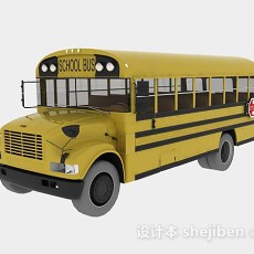 美式学校巴士3d模型下载