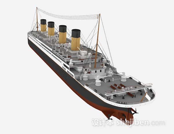 设计本轮船3d模型下载