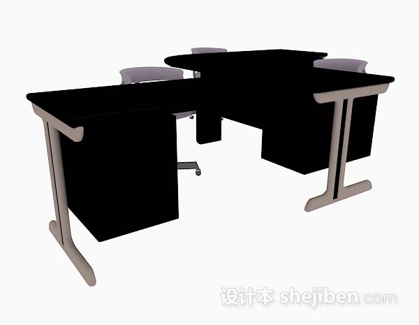设计本简单办公桌椅3d模型下载
