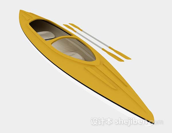 现代风格双人划艇3d模型下载