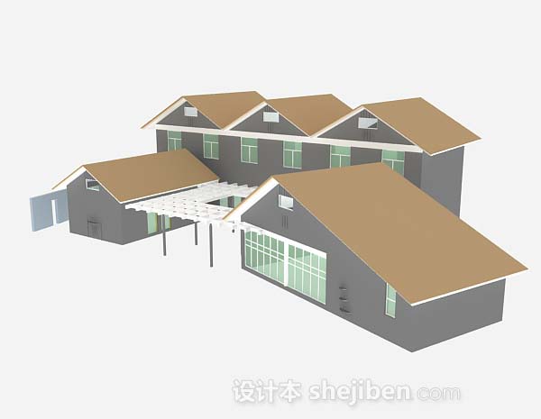 现代风格现代房屋3d模型下载