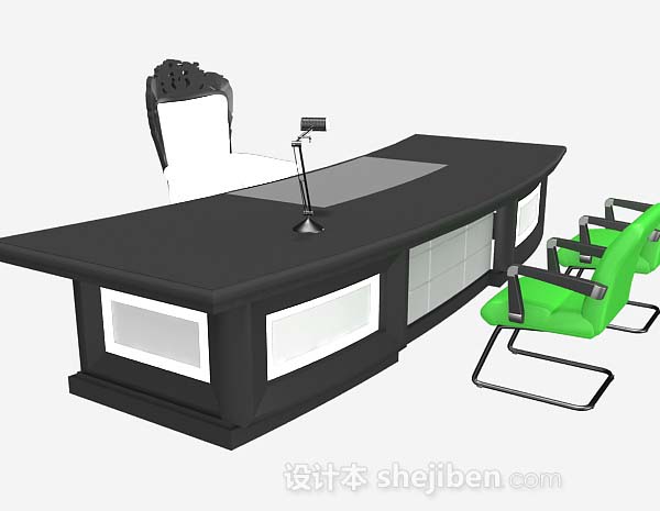 免费木质办公桌椅3d模型下载
