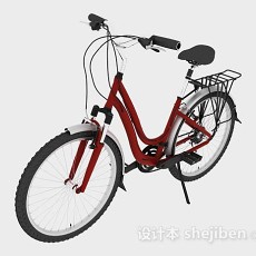 红色自行车3d模型下载