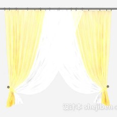 黄色窗帘3d模型下载