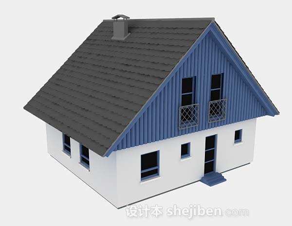 蓝色小木屋3d模型下载