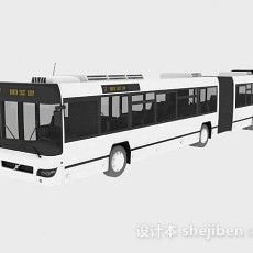 白色公交车3d模型下载