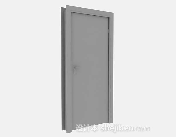 现代风格灰色木质门3d模型下载