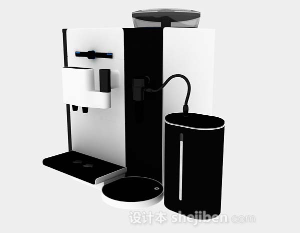 黑白咖啡机3d模型下载