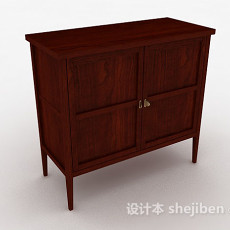 中式简单衣柜3d模型下载
