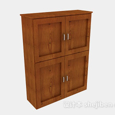 棕色木质家居衣柜3d模型下载