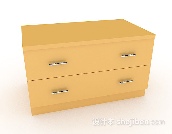 黄色木质床头柜