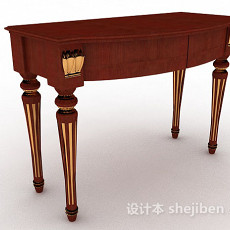 木质棕色书桌3d模型下载