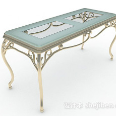 欧式长方形餐桌3d模型下载
