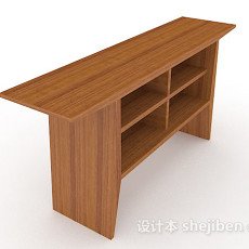 木质棕色书桌3d模型下载