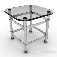 玻璃餐桌3d模型下载