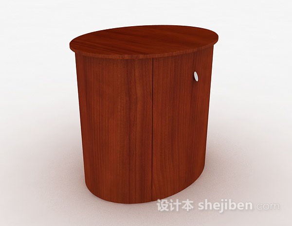 椭圆形木质厅柜3d模型下载