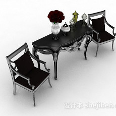 欧式灰色家居椅子3d模型下载