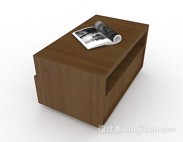 免费棕色木质简约床头柜3d模型下载