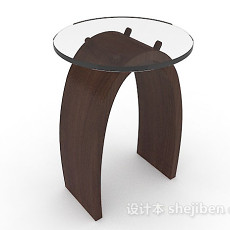 简约个性圆形餐桌3d模型下载