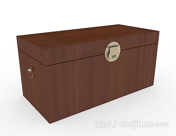 中式棕色木质衣箱子