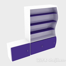 紫色书柜3d模型下载