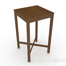 方形木质桌3d模型下载