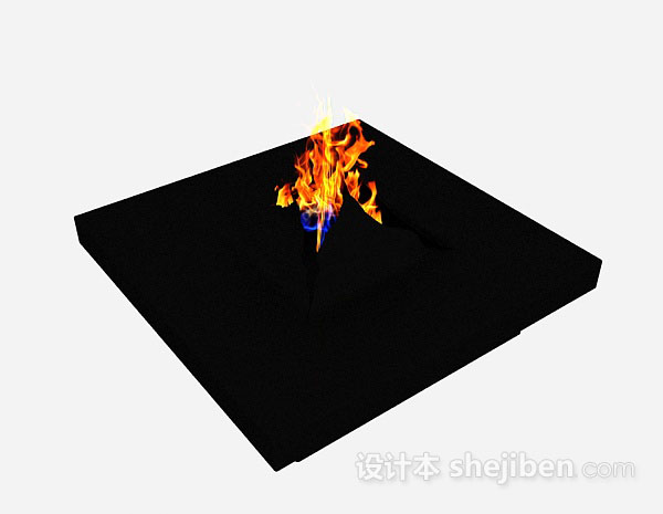 黑色简约壁炉3d模型下载