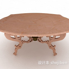 中式棕色餐桌3d模型下载
