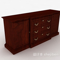 木质棕色厅柜3d模型下载