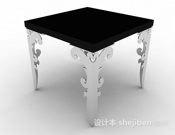 现代风格黑色餐桌3d模型下载