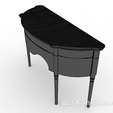 欧式简约黑色书桌3d模型下载