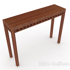 简约木质棕色书桌3d模型下载
