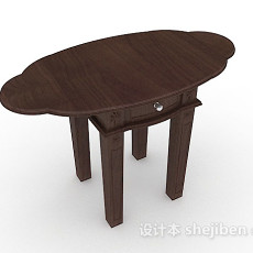 中式木质棕色书桌3d模型下载