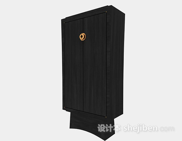 黑色木质衣柜