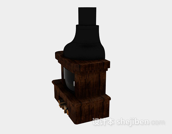 免费棕色壁炉3d模型下载
