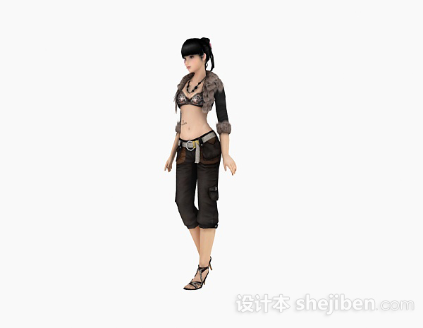 免费游戏人物女性人体3d模型下载