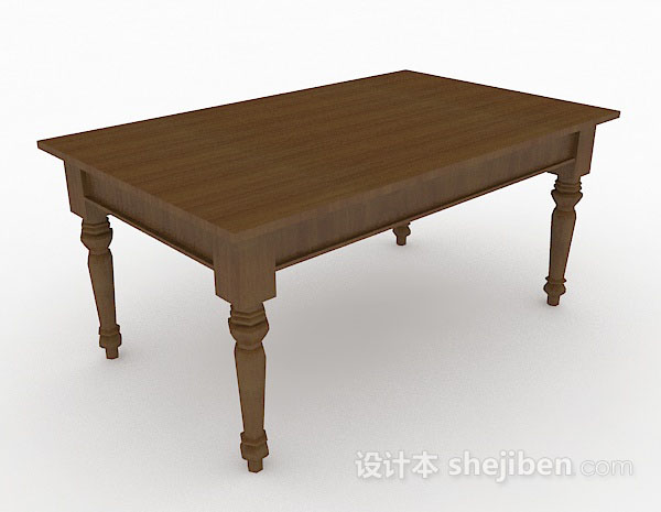 深棕色木质餐桌